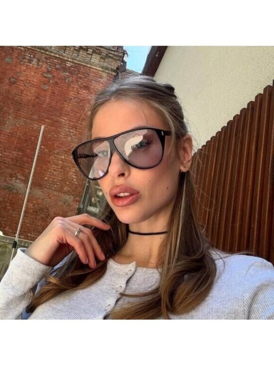 Saint Laurent SL731 GASPAR 001 Sunglasses Black Aviator Frame, Light Blue Lenses main image 11